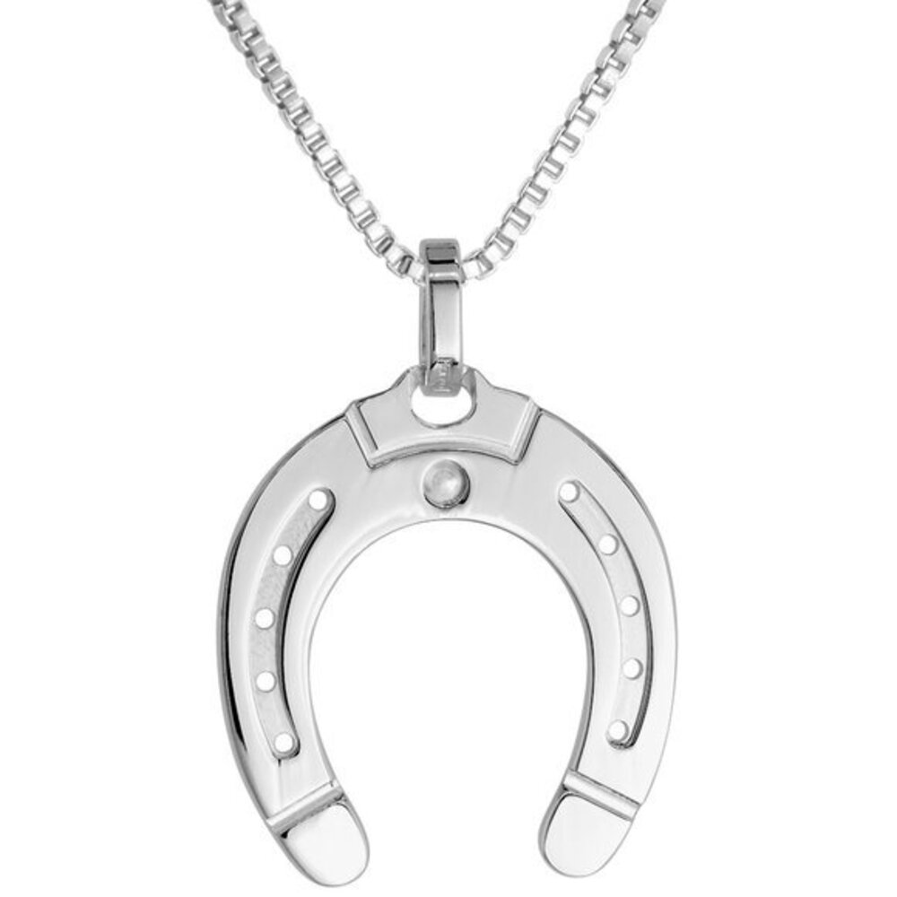 Sterling Silver Horseshoe Pendant 1 inch